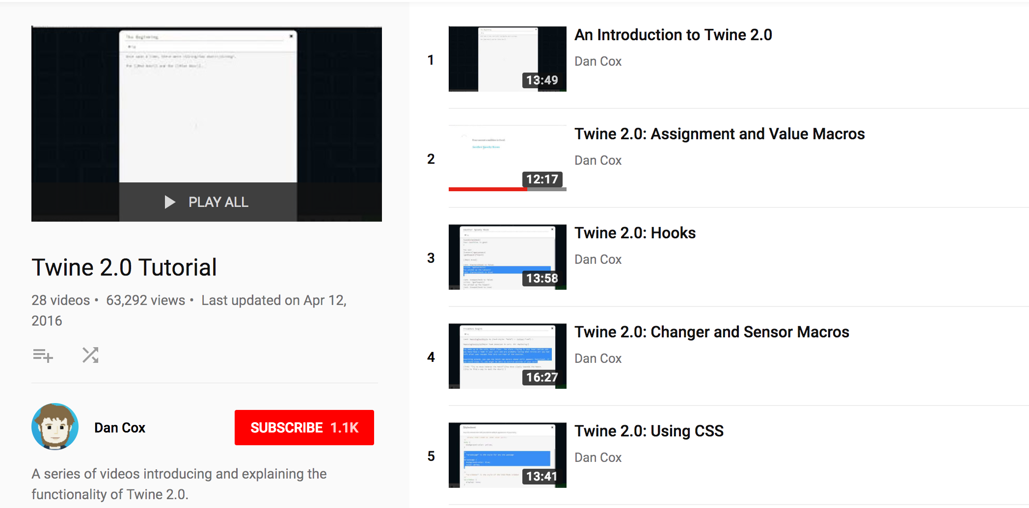 Twine Vids